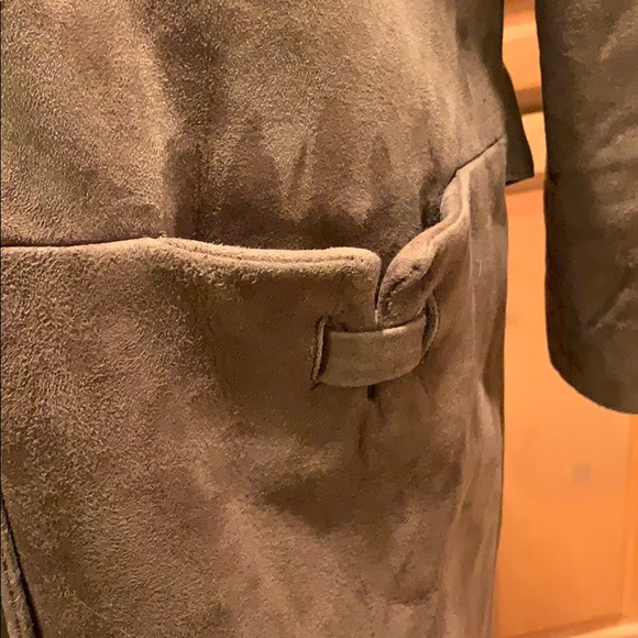 Vintage Leather Suede Long Coat Tailored For Marshall Fields - Picture 5 of 8